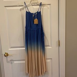 High neck halter flowly dress